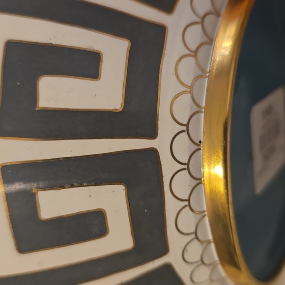 Greek Key Cloisonne Vase, Charcoal, Retail  Price $295.00US, Size Medium - Picture 11 of 12